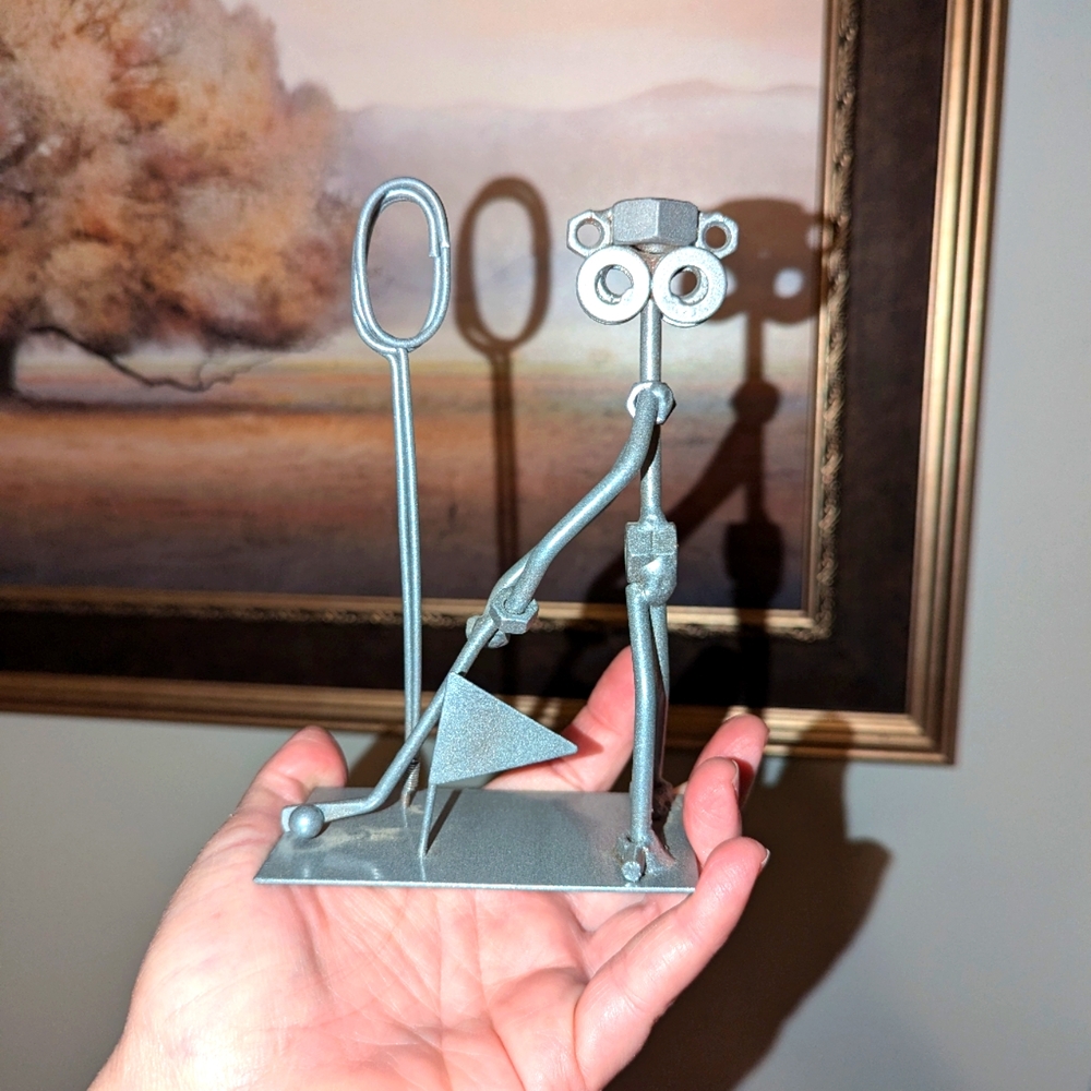Modern Silver Metal Sculpture